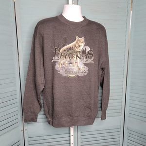 Cadre Outdoor Legends Sz L High Neck Sweatshirt Gray Long Sleeve
